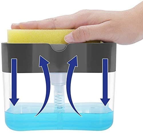 2-in-1 Soap Dispenser with Sponge Holder for Kitchen